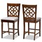 Baxton Studio Oscar Grey Upholstered and Walnut Wood 2-Piece Pub Chair Set 166-9890 - alternate 1
